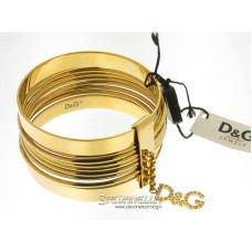 D&G bracciale Loops Collection acciaio dorato e swarovsky DJ0191 new